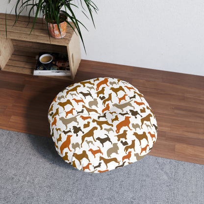 Sassy Pet's I Love Dogs! Tufted Floor Pillow, Round