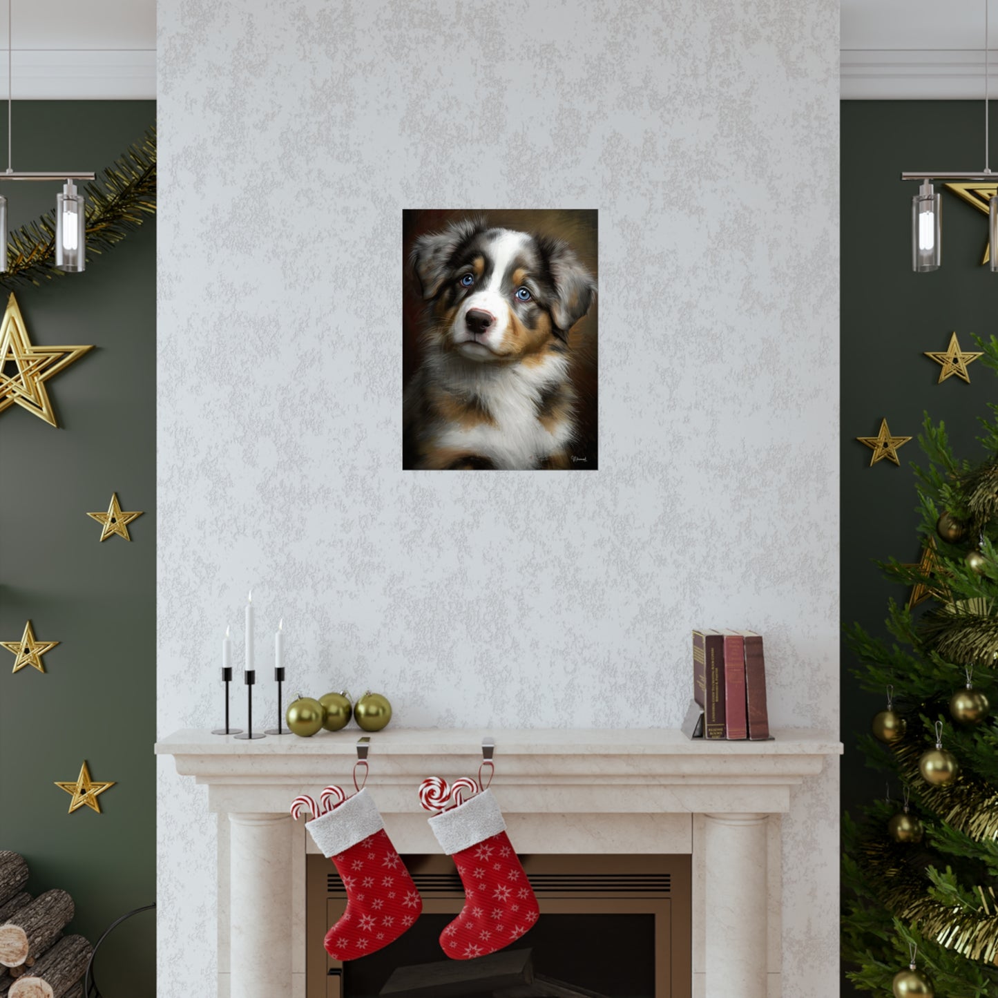 Australian Shepherd Puppy Premium Matte Vertical Posters