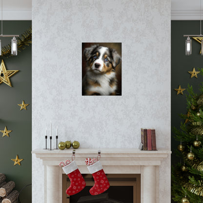 Australian Shepherd Puppy Premium Matte Vertical Posters