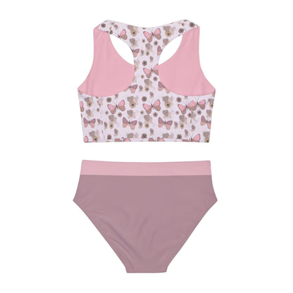 Butterfly Boho Girls Two Piece Swimsuit