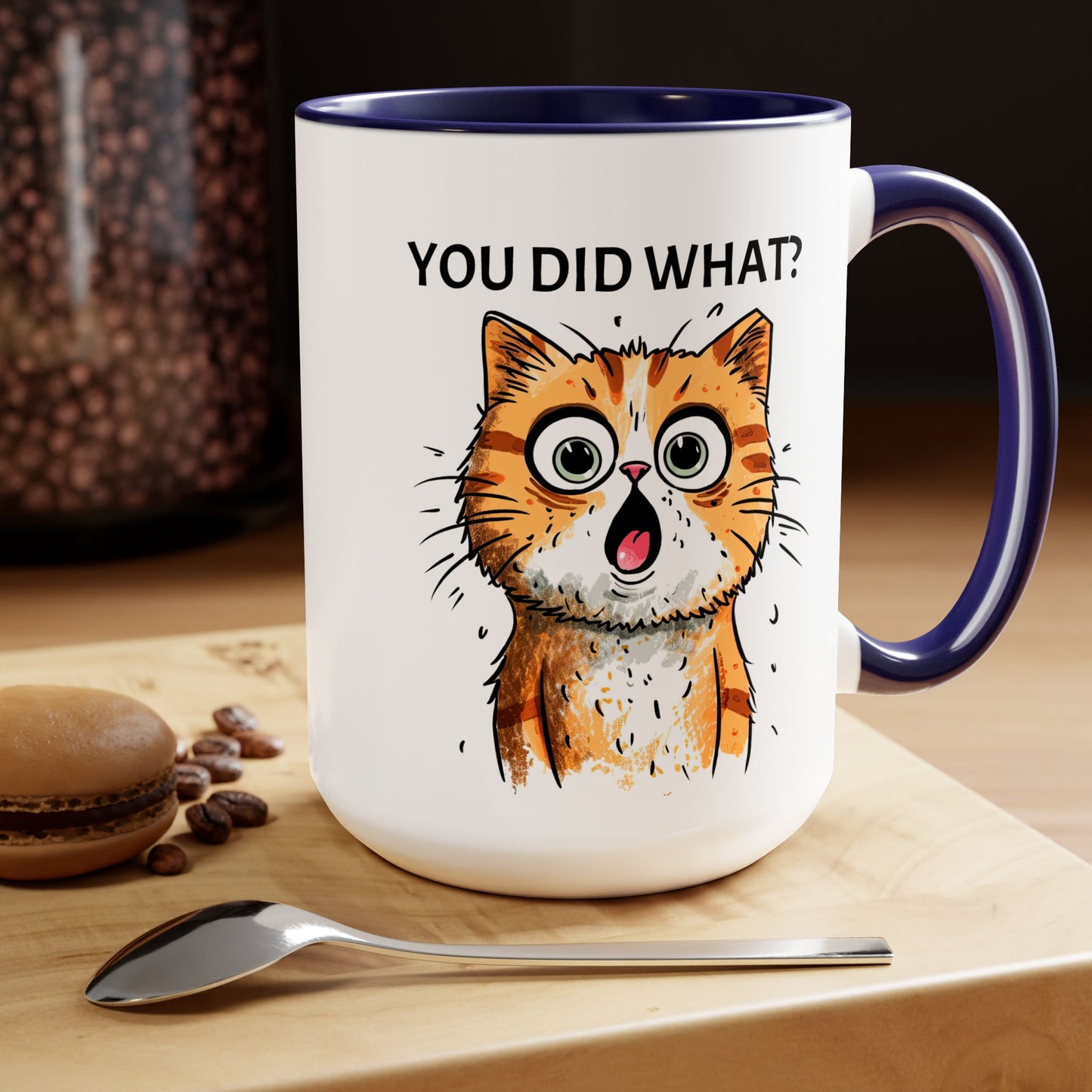 YOU DID WHAT? Two-Tone Coffee Mugs, 15oz