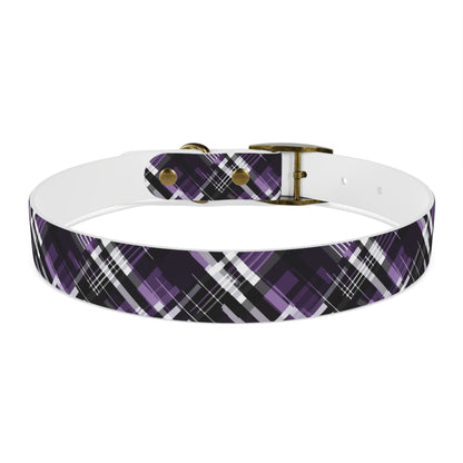 Sassy Pet's Purple, Black & White Plaid Leash Collar