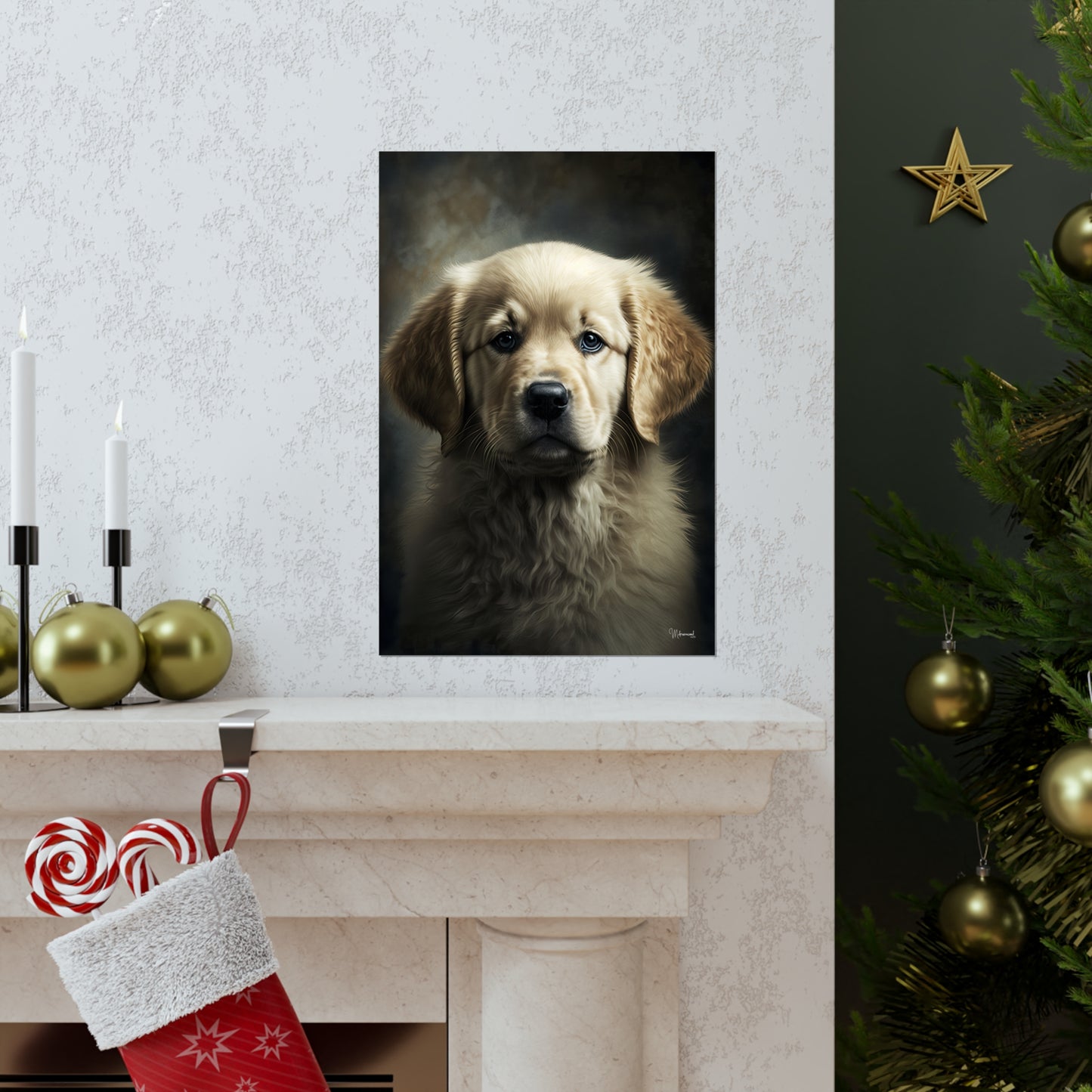 Golden Retriever Puppy Premium Matte Vertical Posters