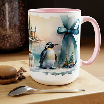 Penguin Christmas Wonderland Coffee Mugs, 15oz