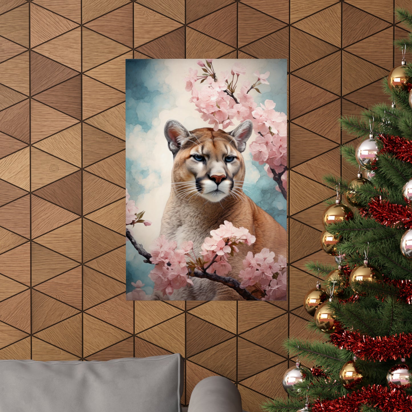 Florida Panther Floral Premium Matte Vertical Posters