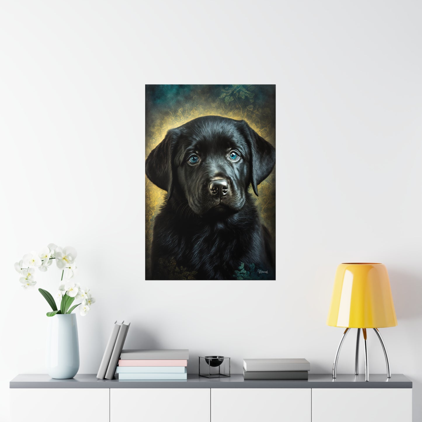 Black Poodle Puppy Premium Matte Vertical Posters