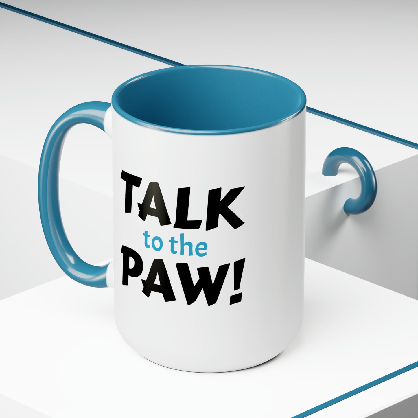 Talk to the Paw! Two-Tone Coffee Mugs, 15oz