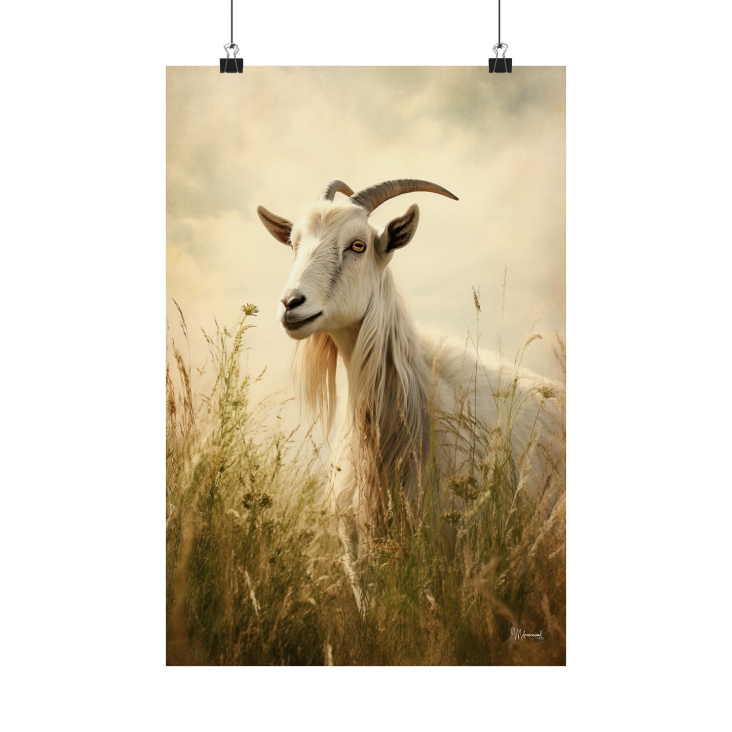 Goat in Field Premium Matte Vertical Posters