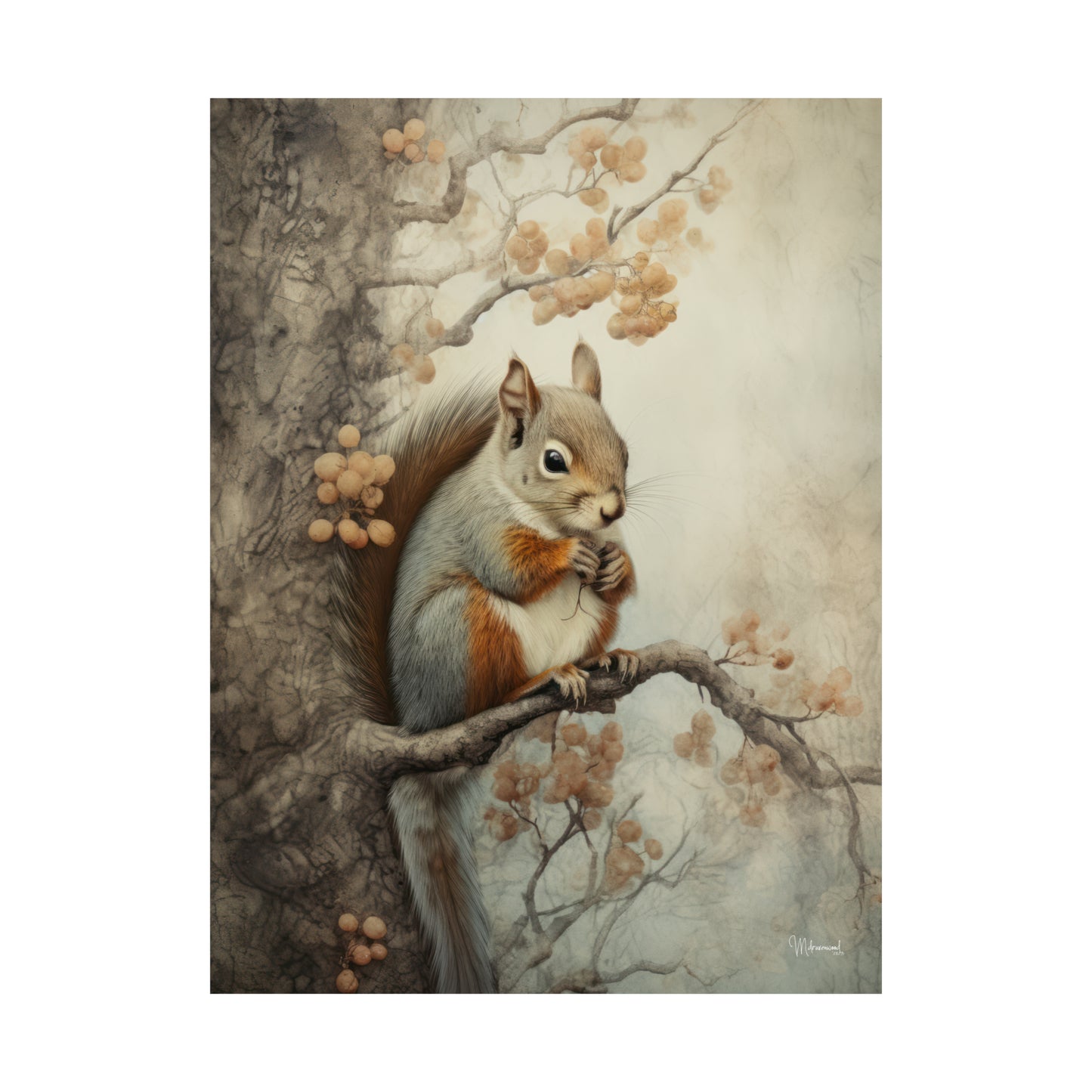 Squirrel in the Forest Premium Matte Vertical Posters