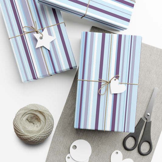 Blue and Purple Pinstrips Gift Wrap Papers