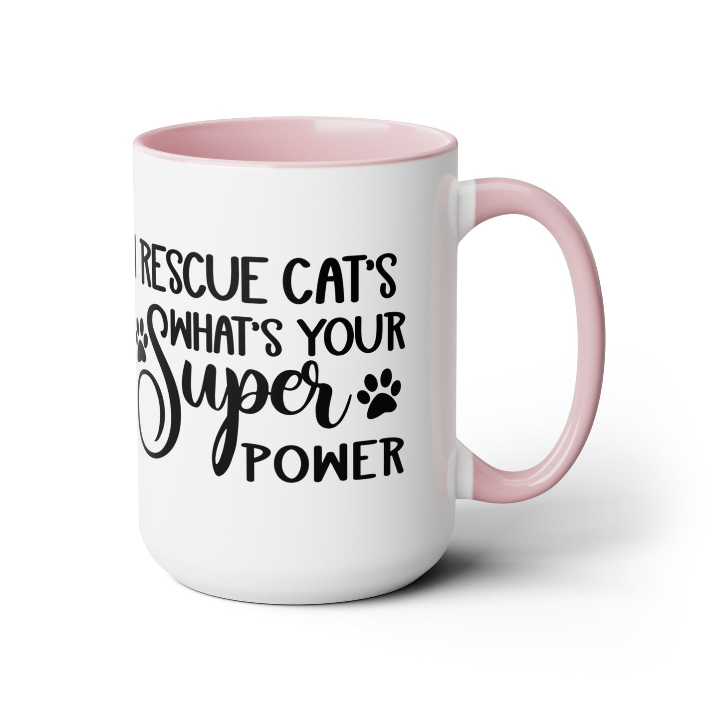 I Rescue Cats Two-Tone Coffee Mugs, 15oz