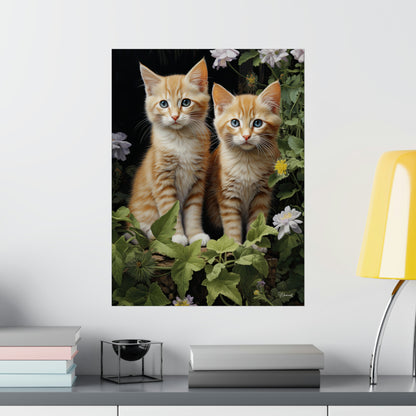 Kittens in the Garden Premium Matte Vertical Posters