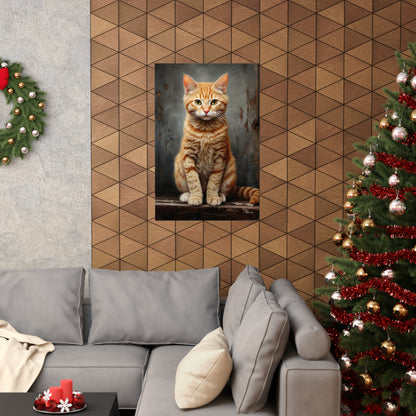 Orange Tabby Kitten Grunge Premium Matte Vertical Posters