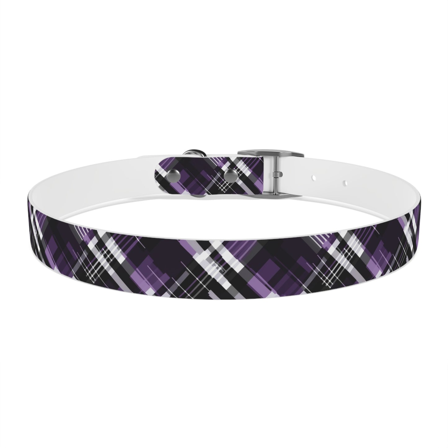 Sassy Pet's Purple, Black & White Plaid Collar