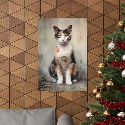 Calico Cat Grunge Premium Matte Vertical Posters