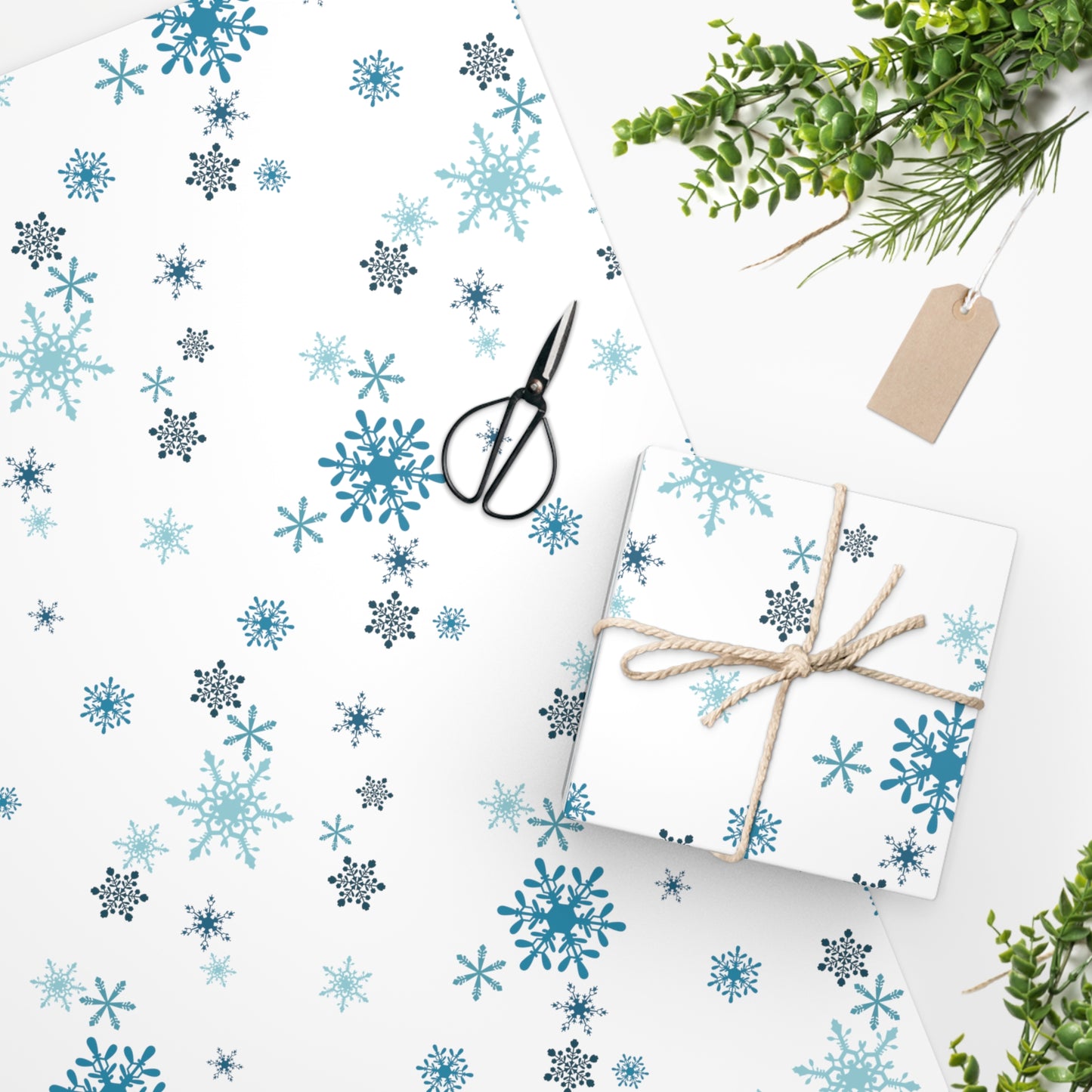 Blue Snowflakes Wrapping Paper