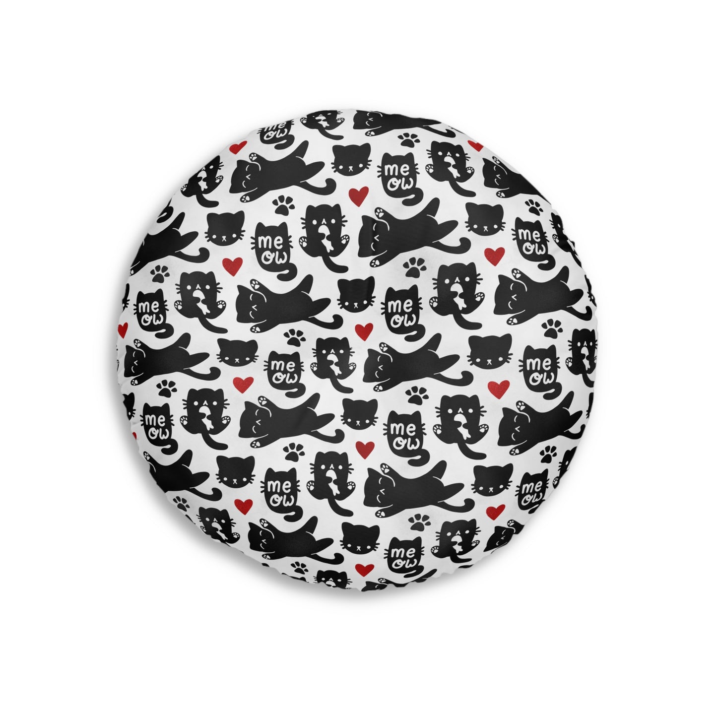 Sassy Pet's Meow Tufted Floor Pillow, Round