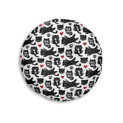 Sassy Pet's Meow Tufted Floor Pillow, Round