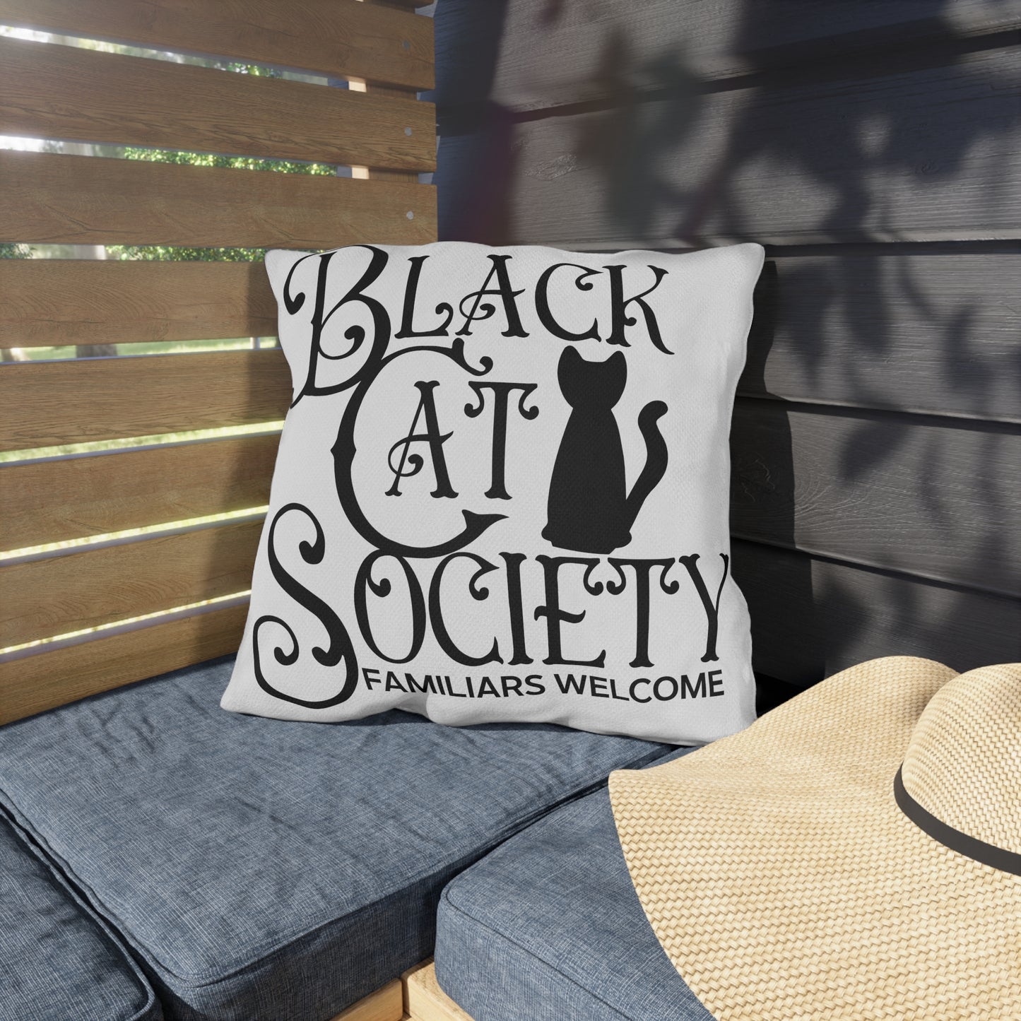 Black Cat Society Outdoor Pillows