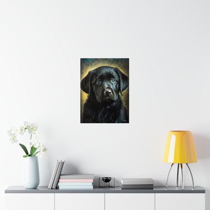 Black Poodle Puppy Premium Matte Vertical Posters