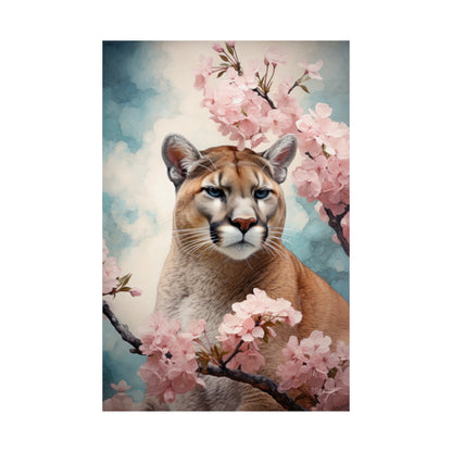 Florida Panther Floral Premium Matte Vertical Posters