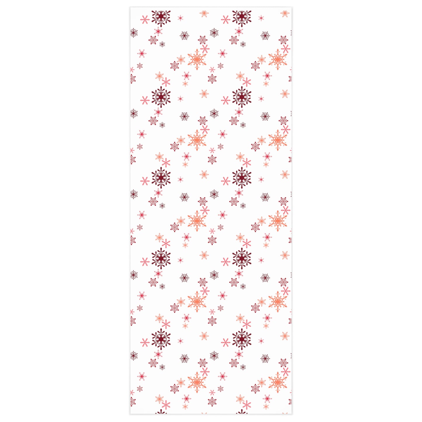 Orange & Red Snowflakes Wrapping Paper