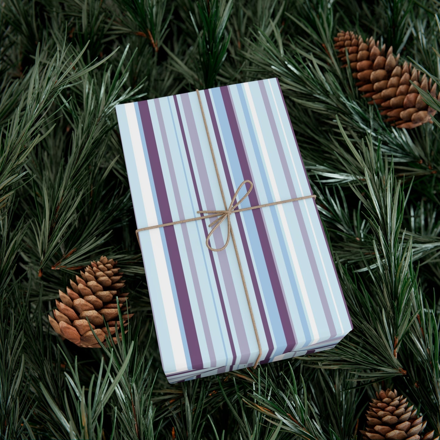 Blue and Purple Pinstrips Gift Wrap Papers