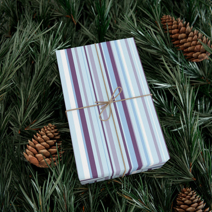 Blue and Purple Pinstrips Gift Wrap Papers