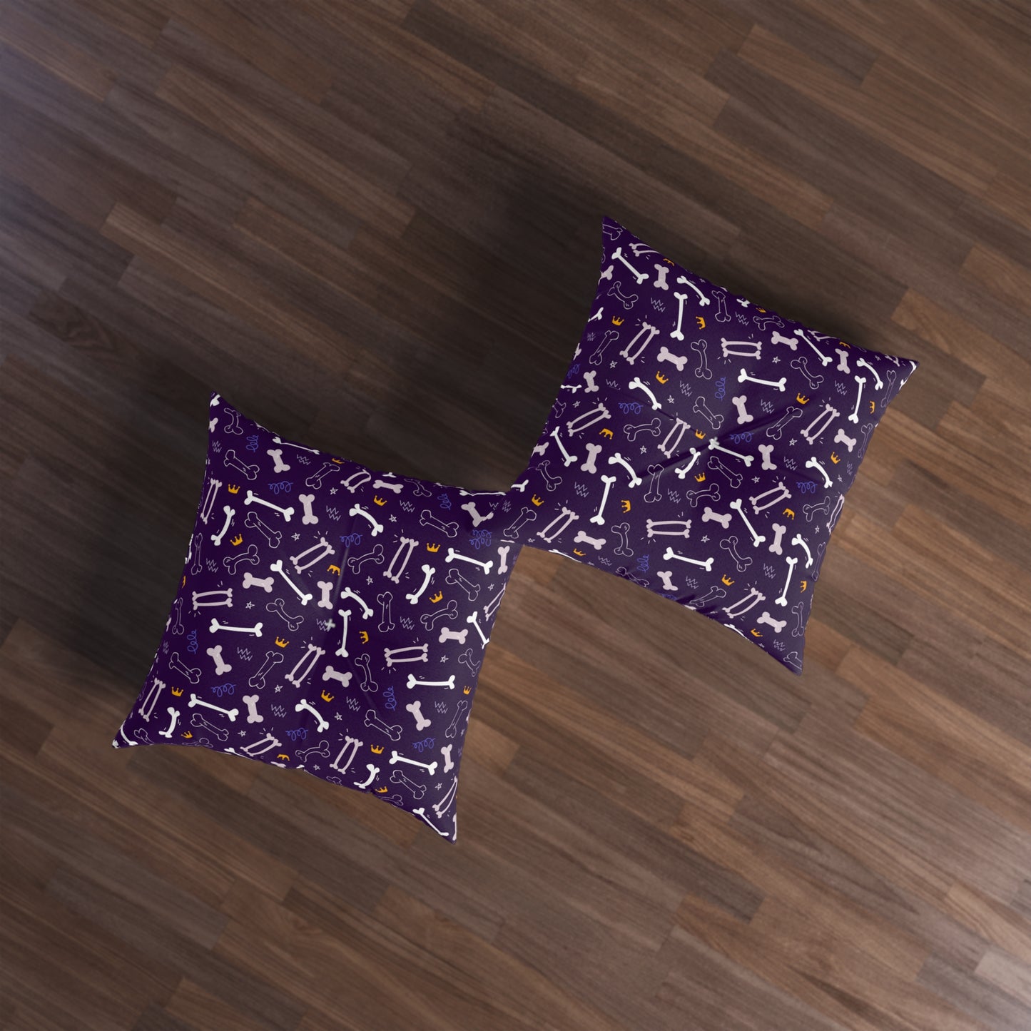 Sassy Pet's Big Bones Purple Tufted Floor Pillow, Square