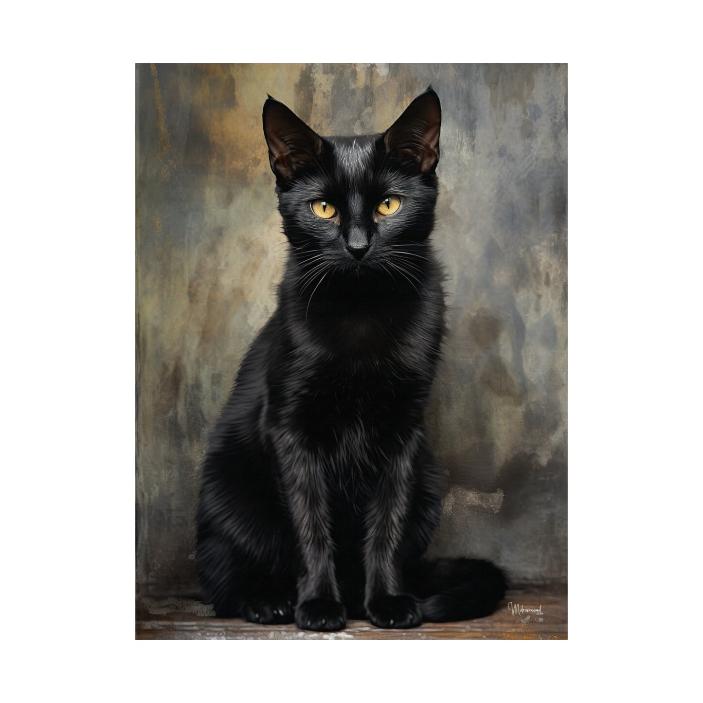 Black Cat Grunge Premium Matte Vertical Posters