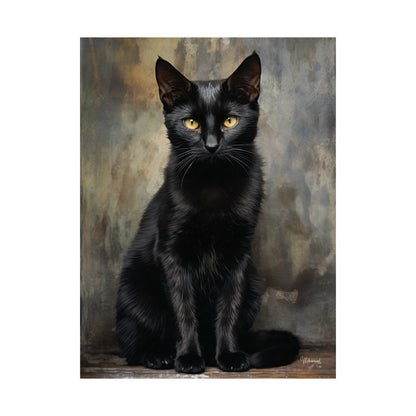 Black Cat Grunge Premium Matte Vertical Posters