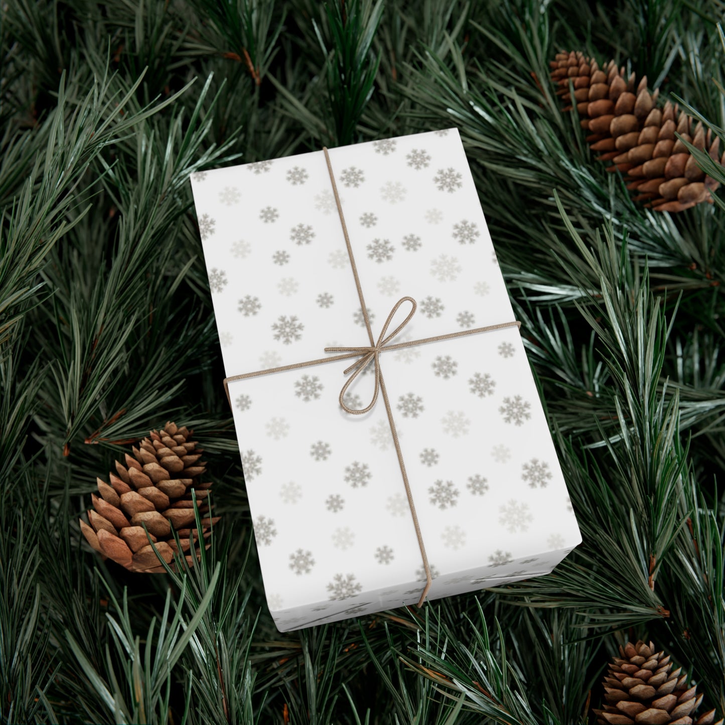 Silver Christmas Snowflakes Gift Wrap Papers