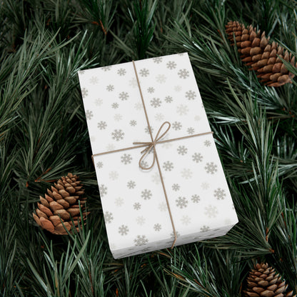 Silver Christmas Snowflakes Gift Wrap Papers