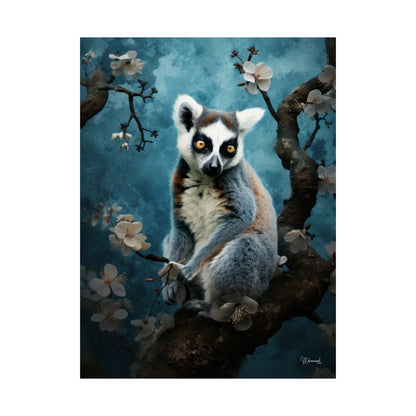 Lemur Floral Premium Matte Vertical Posters