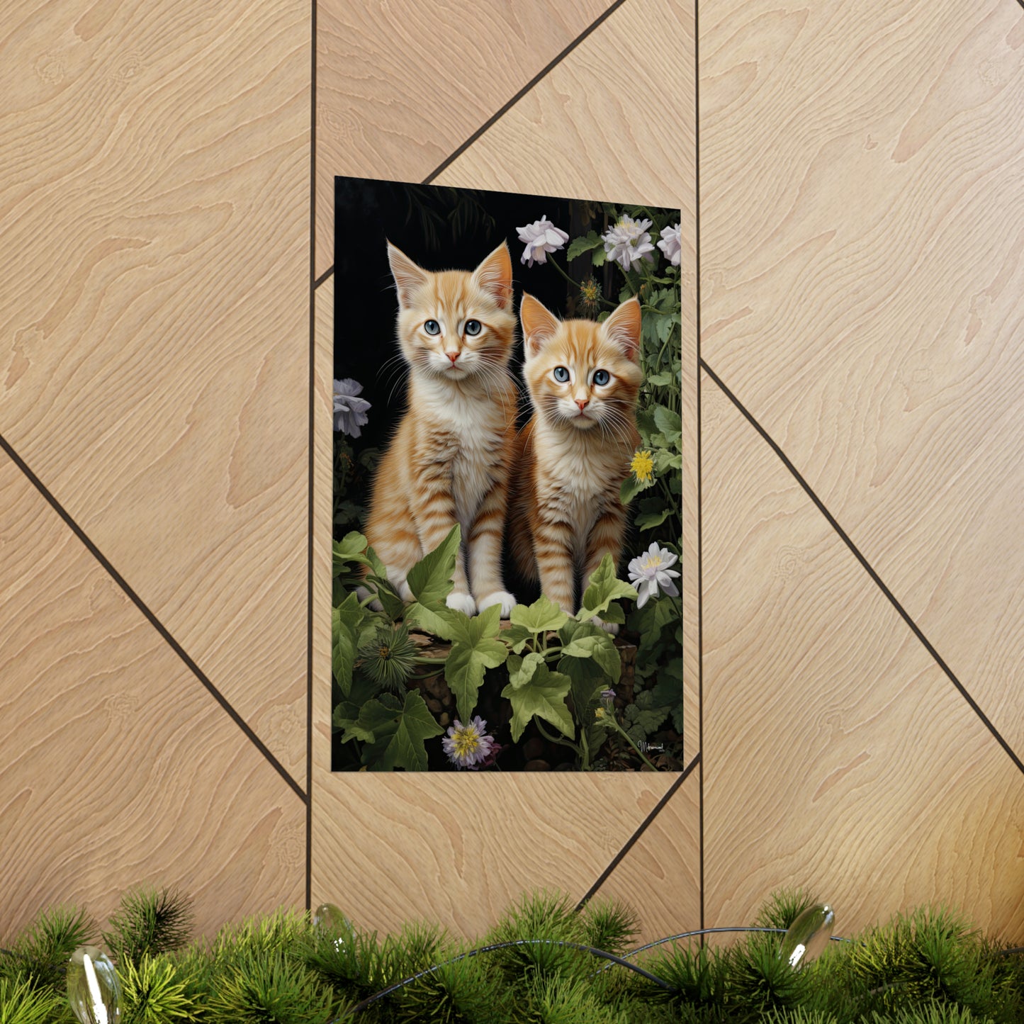 Kittens in the Garden Premium Matte Vertical Posters