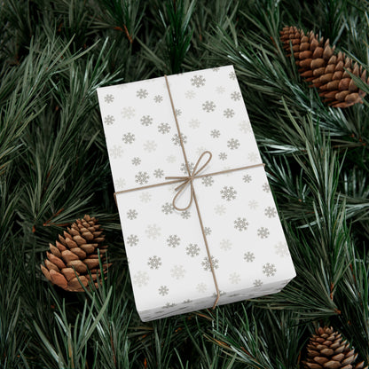 Silver Christmas Snowflakes Gift Wrap Papers