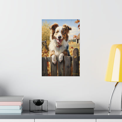 Australian shepherd in the Country Premium Matte Vertical Posters