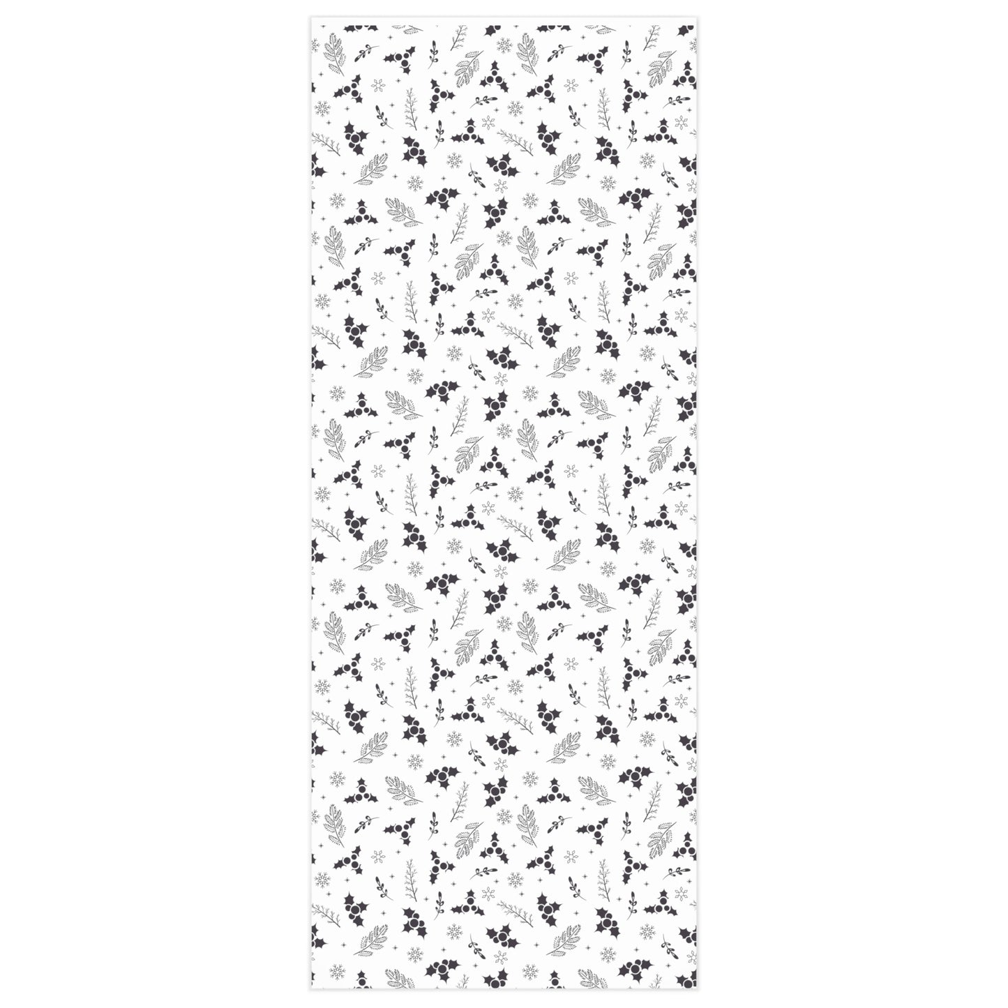 Black & White Holly Wrapping Paper