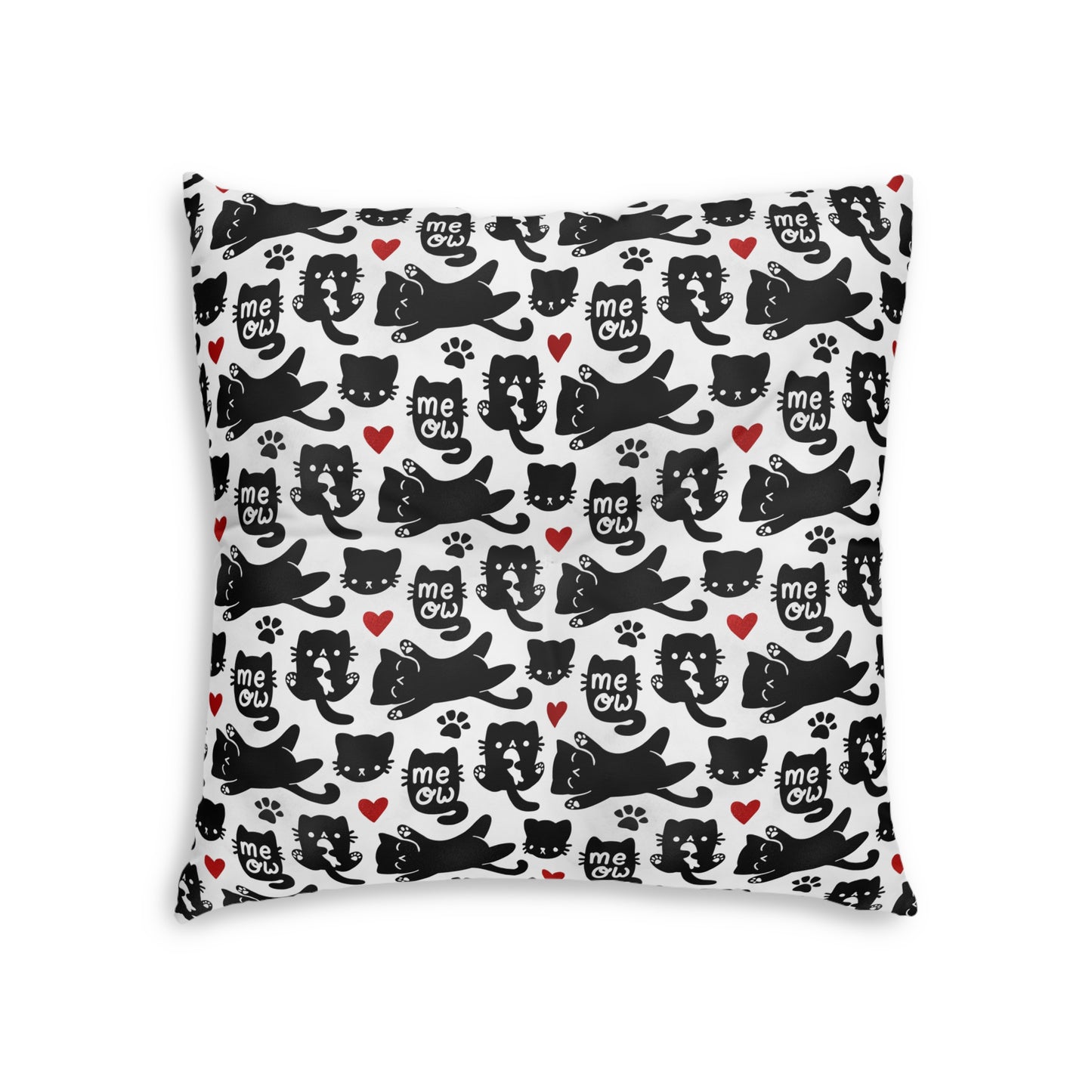 Sassy Pet's Meow Tufted Floor Pillow, Square