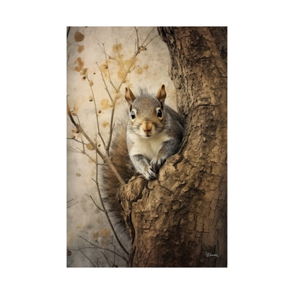 Squirrel in the Forest Premium Matte Vertical Posters