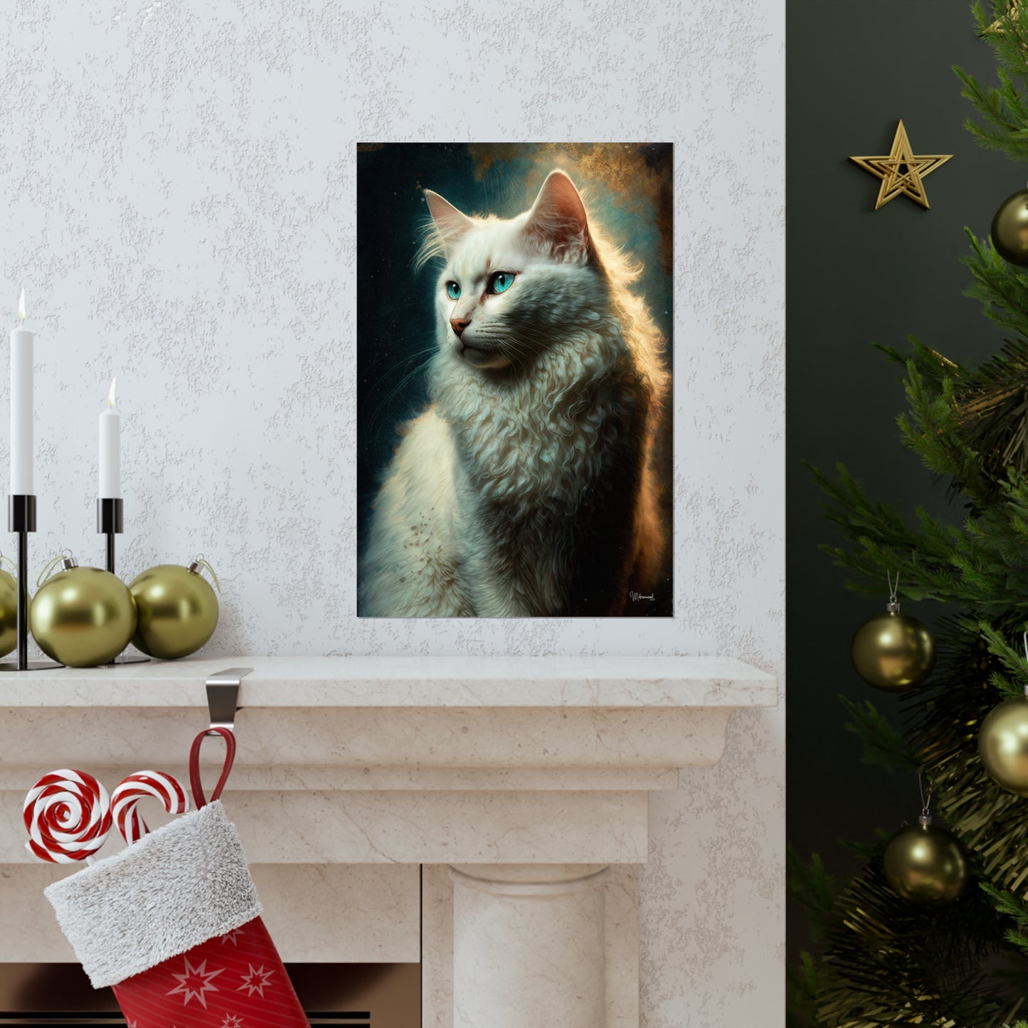 Turkish Angora Cat Premium Matte Vertical Posters