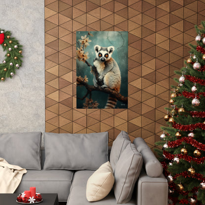 Lemur Floral Premium Matte Vertical Posters