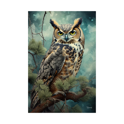 Great Horned Owl Premium Matte Vertical Posters