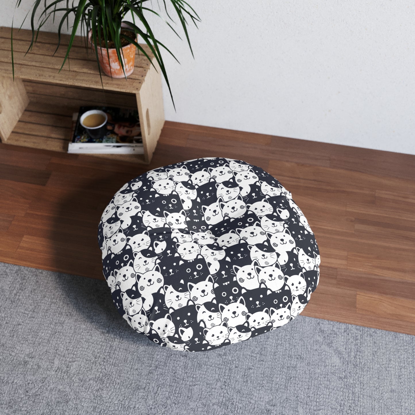 Sassy Pet's I Love Cats! Tufted Floor Pillow, Round