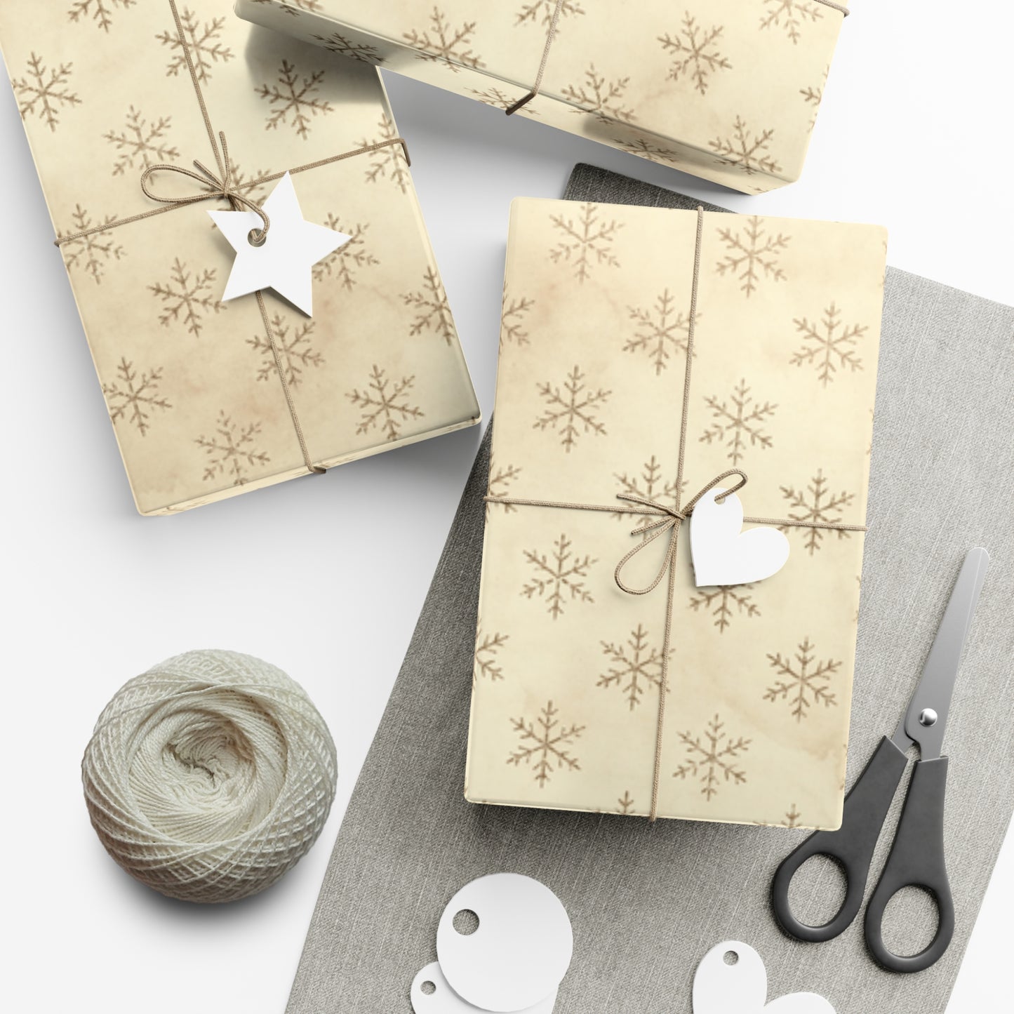 Gold Snowflake Gift Wrap Papers