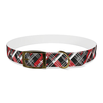 Sassy Pet's Red, Black & White Plaid Dog Collar