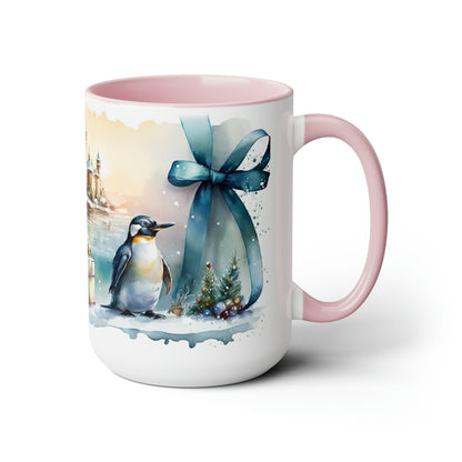 Penguin Christmas Wonderland Coffee Mugs, 15oz