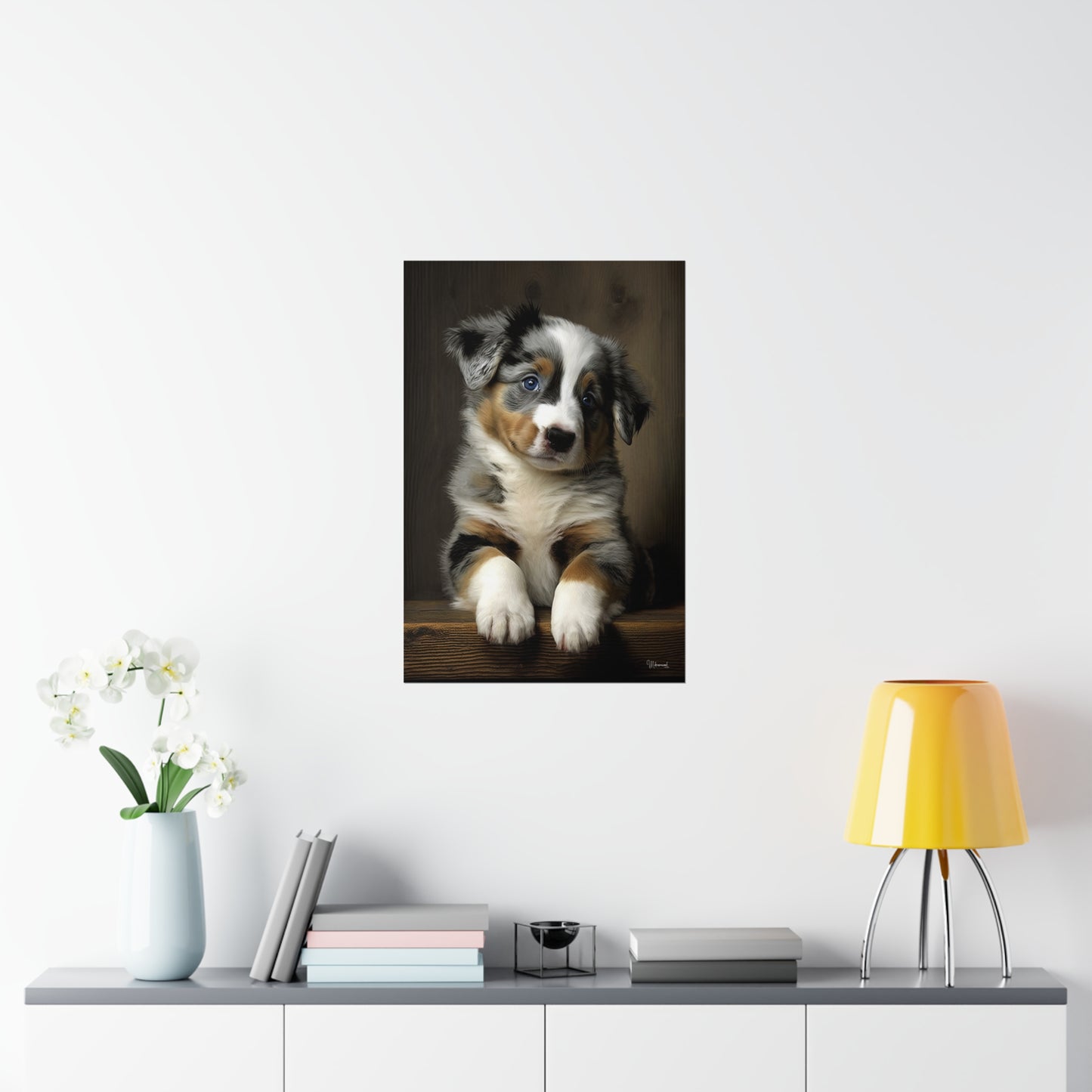 Australian Shepherd Puppy Premium Matte Vertical Posters