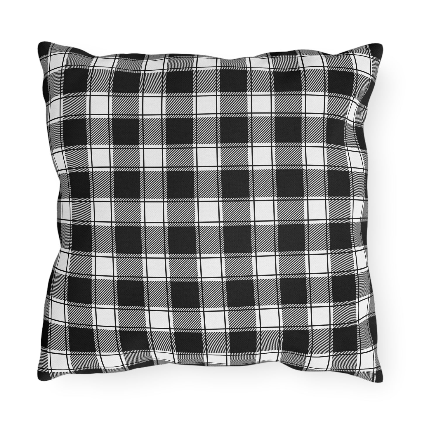 Fall Delights in Black & Buffalo Plaid Outdoor Pillows