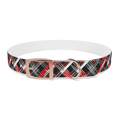 Sassy Pet's Red, Black & White Plaid Dog Collar